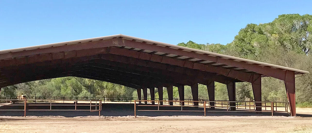 Arena covered horseback riding facility in southern Arizona